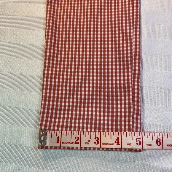 A•New Day Pants Gingham Print Elastic Waist Side Zip Pocket Cream Red Size 0 NWT - Picture 5 of 12